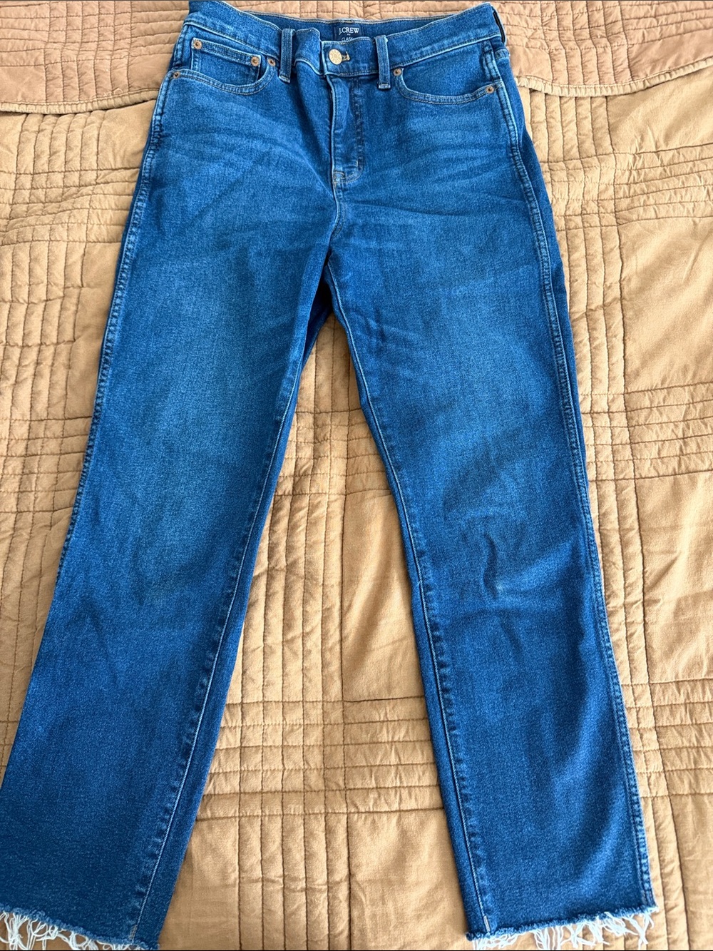 Women’s J Crew Straight Jeans with Raw Hem - Size 28